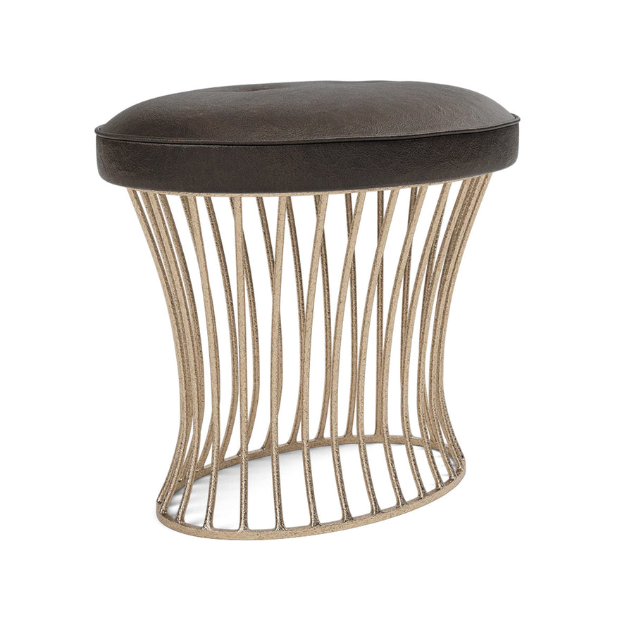 Made Goods Roderic Oval Stool in Colorado Leather