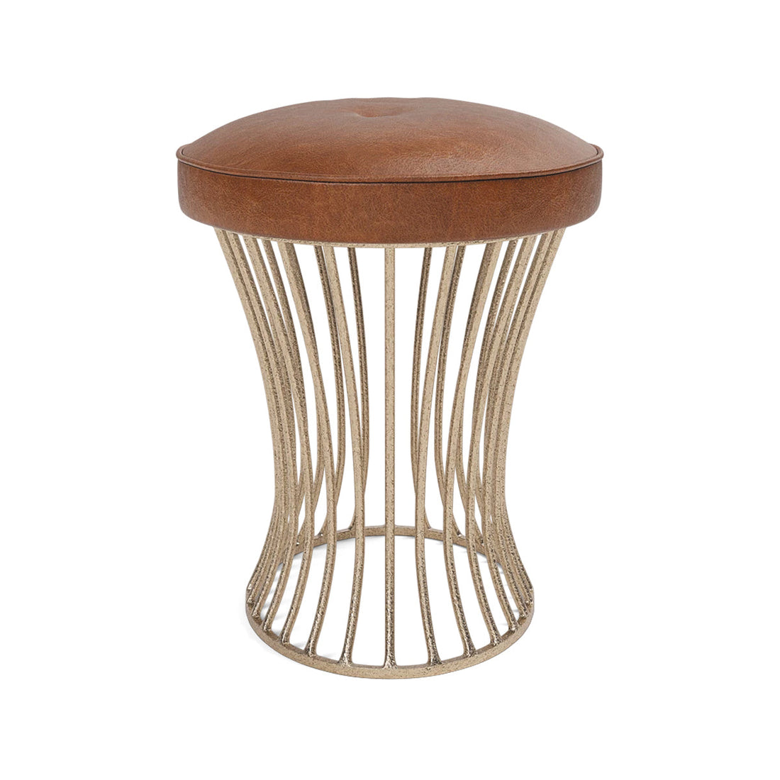 Made Goods Roderic Oval Stool in Colorado Leather