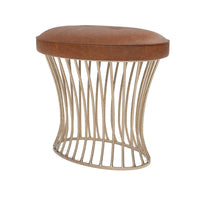 Made Goods Roderic Oval Stool in Colorado Leather