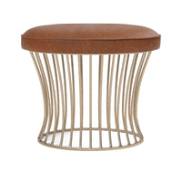 Made Goods Roderic Oval Stool in Colorado Leather