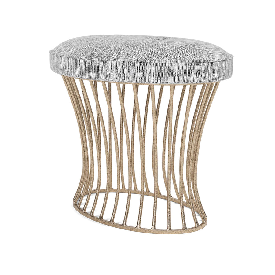 Made Goods Roderic Oval Stool in Danube Fabric