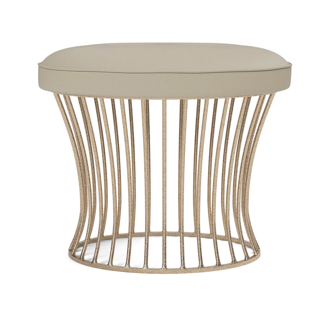 Made Goods Roderic Oval Stool in Garonne Marine Leather