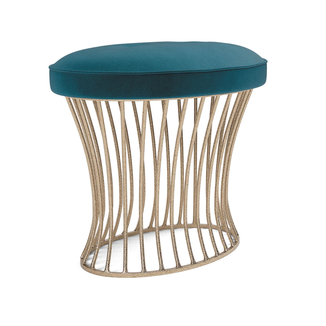 Made Goods Roderic Oval Stool in Liard Cotton Velvet