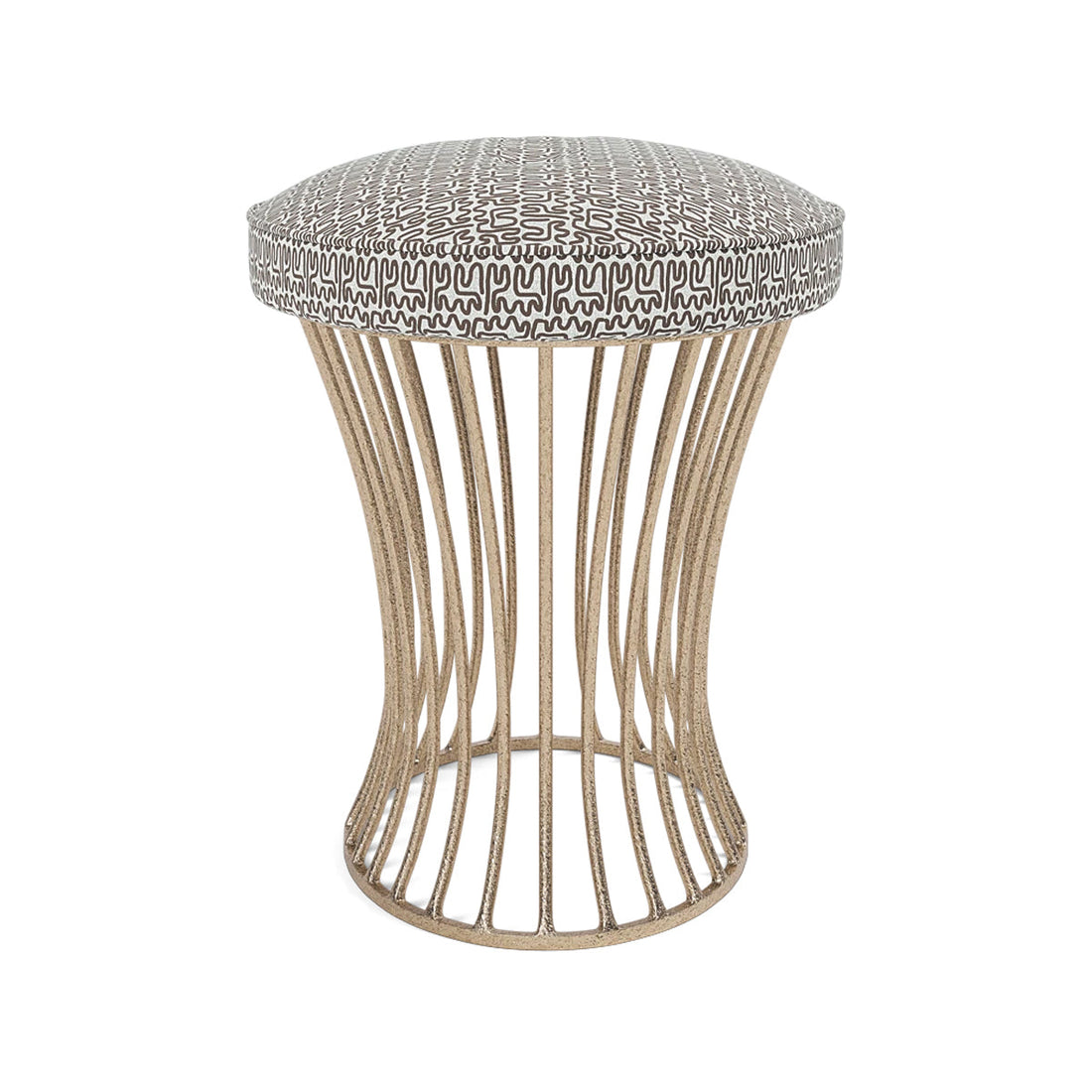 Made Goods Roderic Oval Stool in Mondego Cotton Jute