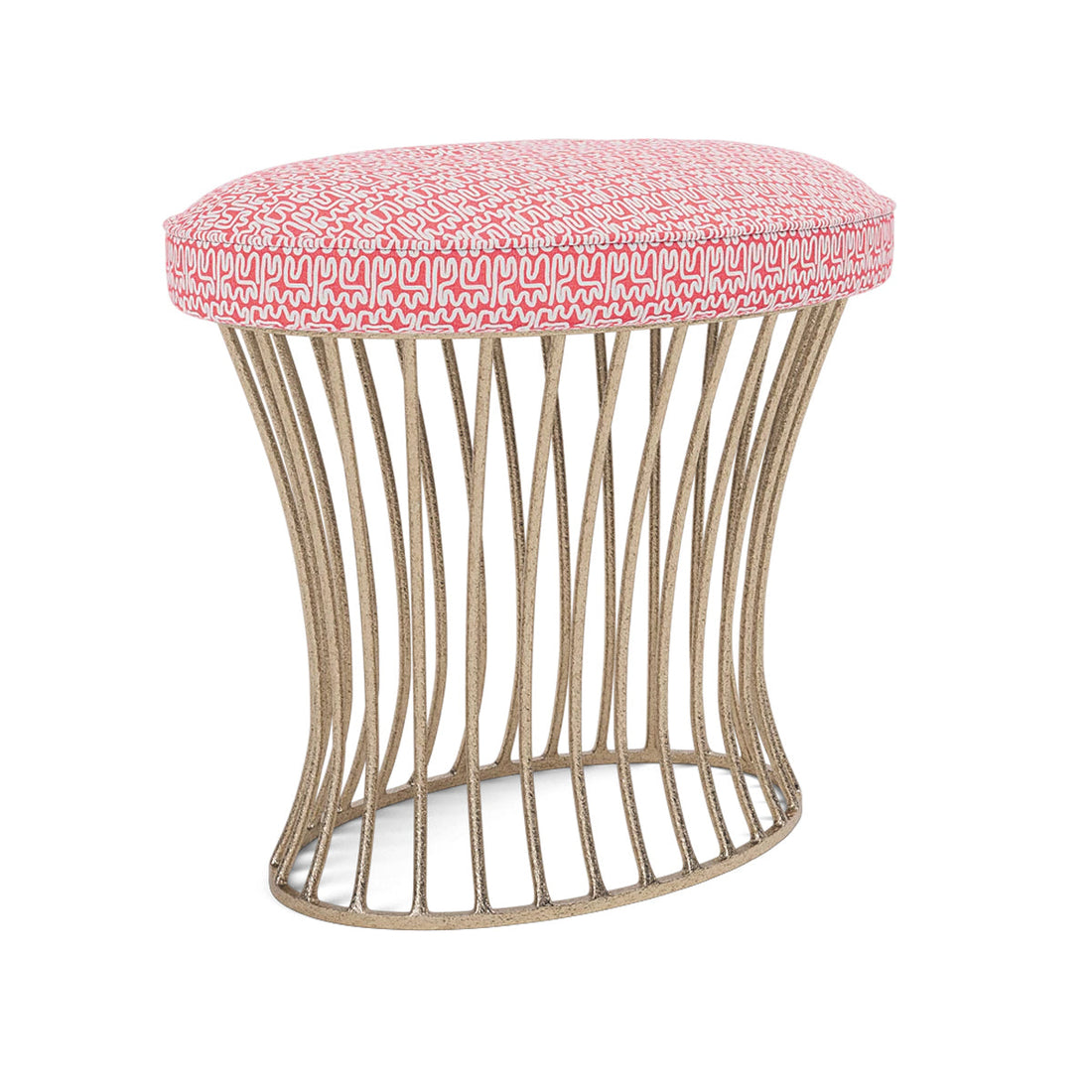 Made Goods Roderic Oval Stool in Mondego Cotton Jute