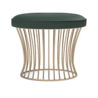 Made Goods Roderic Oval Stool in Rhone Forest Full-Grain Leather