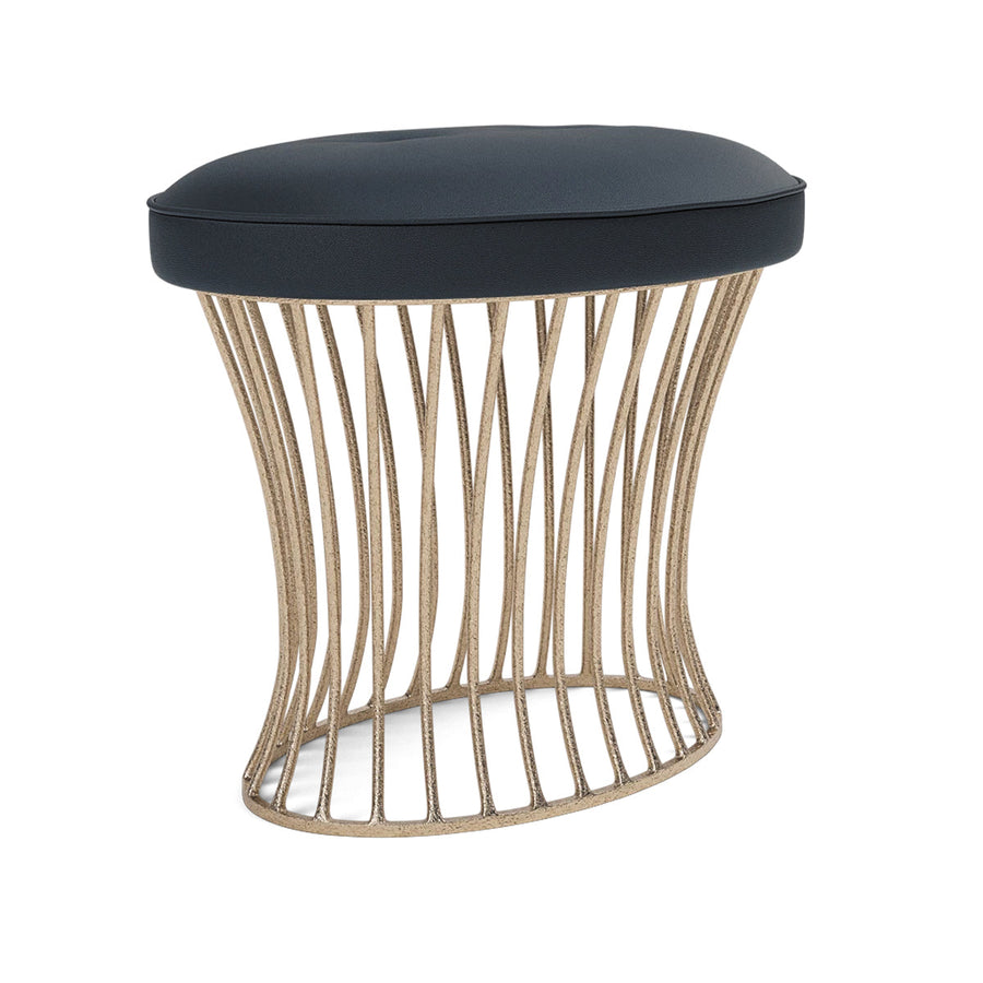 Made Goods Roderic Oval Stool in Rhone Forest Full-Grain Leather