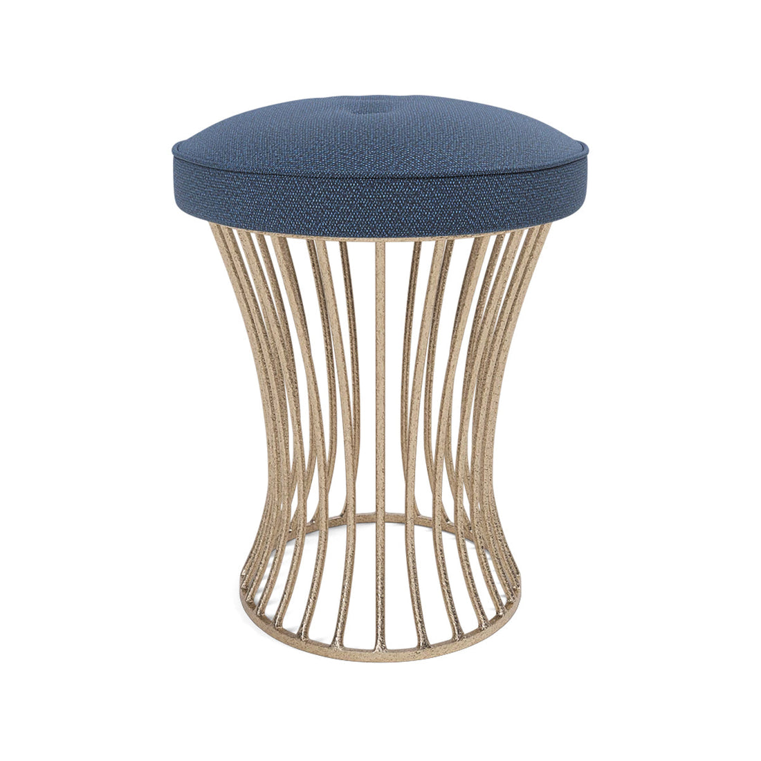 Made Goods Roderic Oval Stool in Weser Fabric