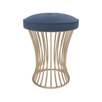 Made Goods Roderic Oval Stool in Weser Fabric