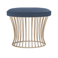 Made Goods Roderic Oval Stool in Weser Fabric