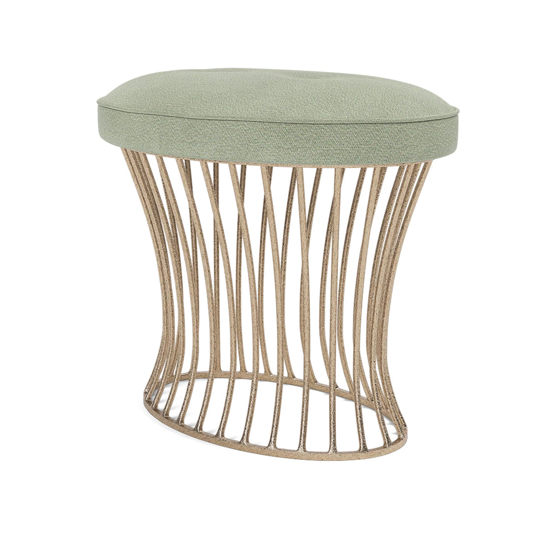 Made Goods Roderic Oval Stool in Weser Fabric