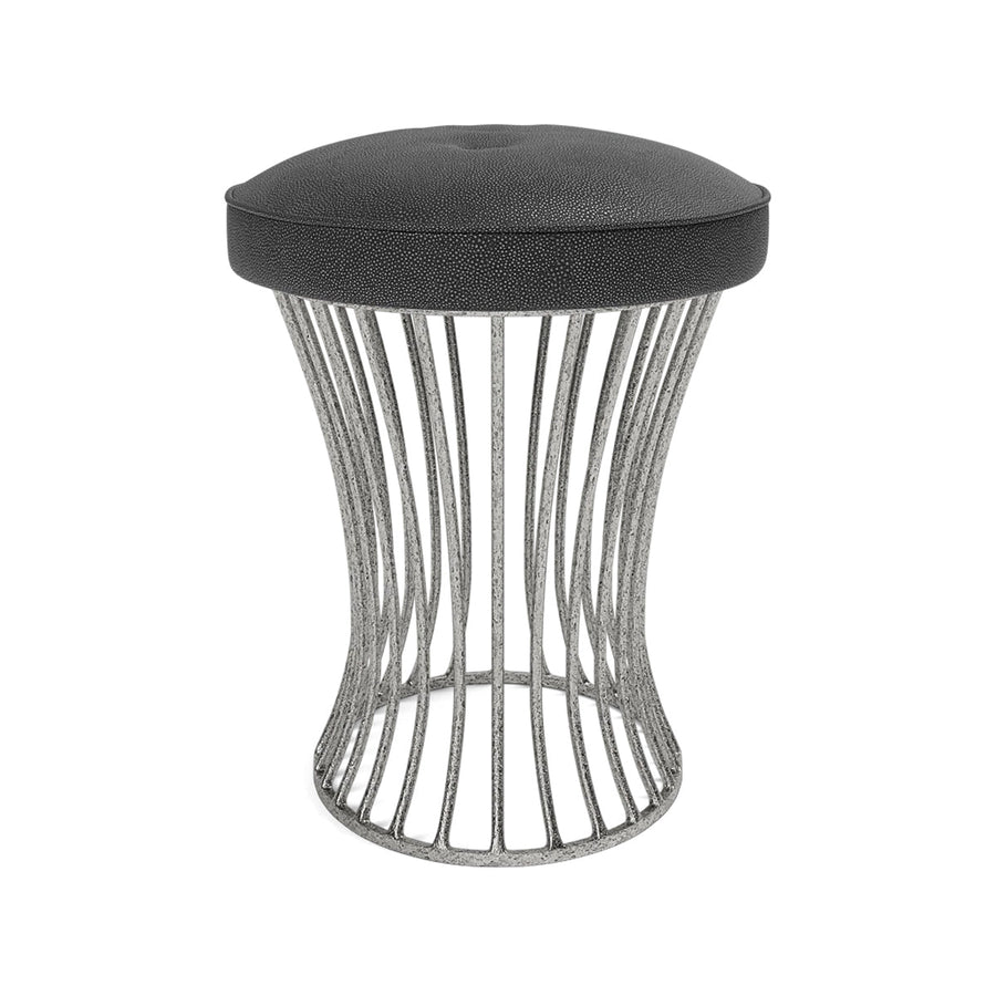 Made Goods Roderic Oval Stool in Bassac Shagreen Leather