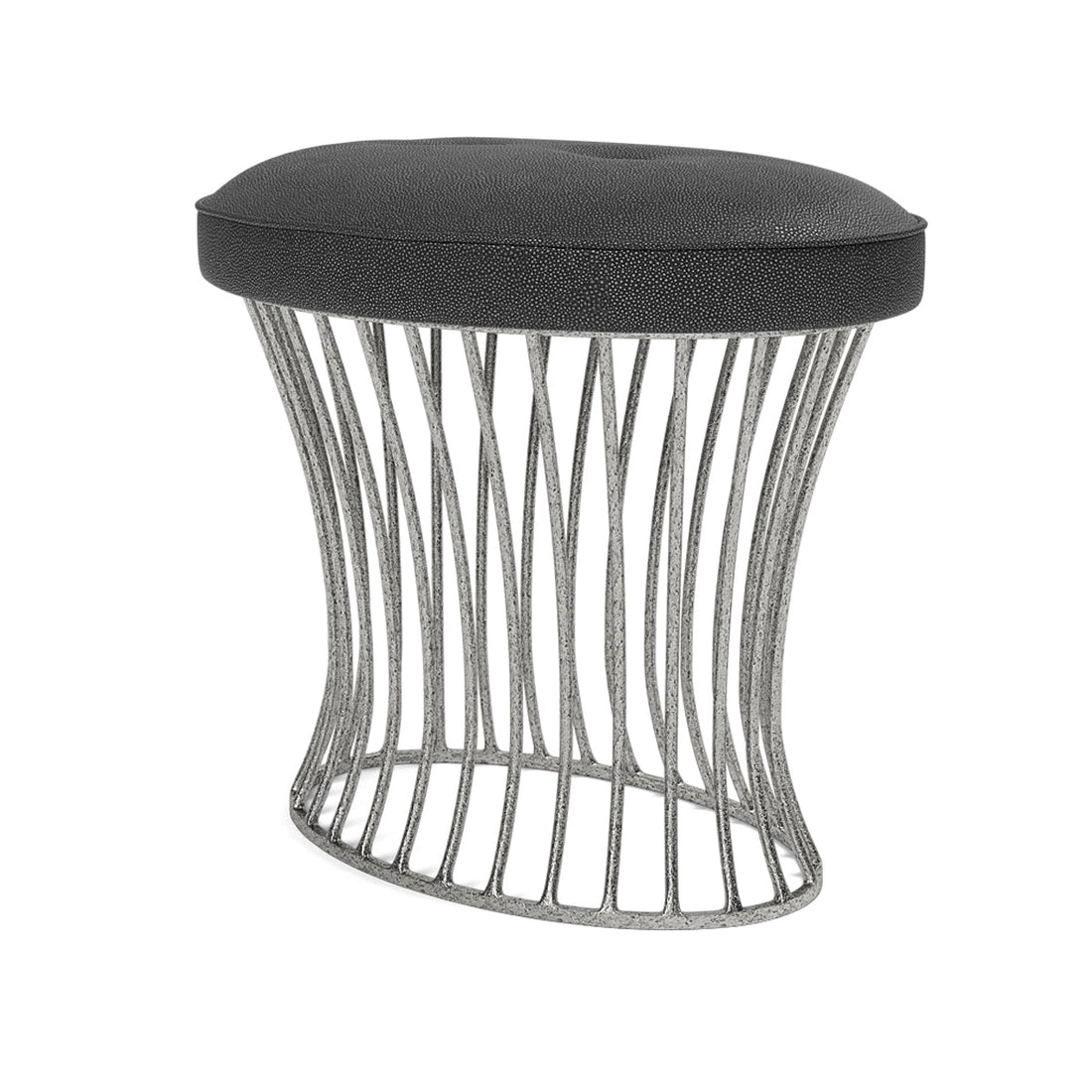 Made Goods Roderic Oval Stool in Bassac Shagreen Leather