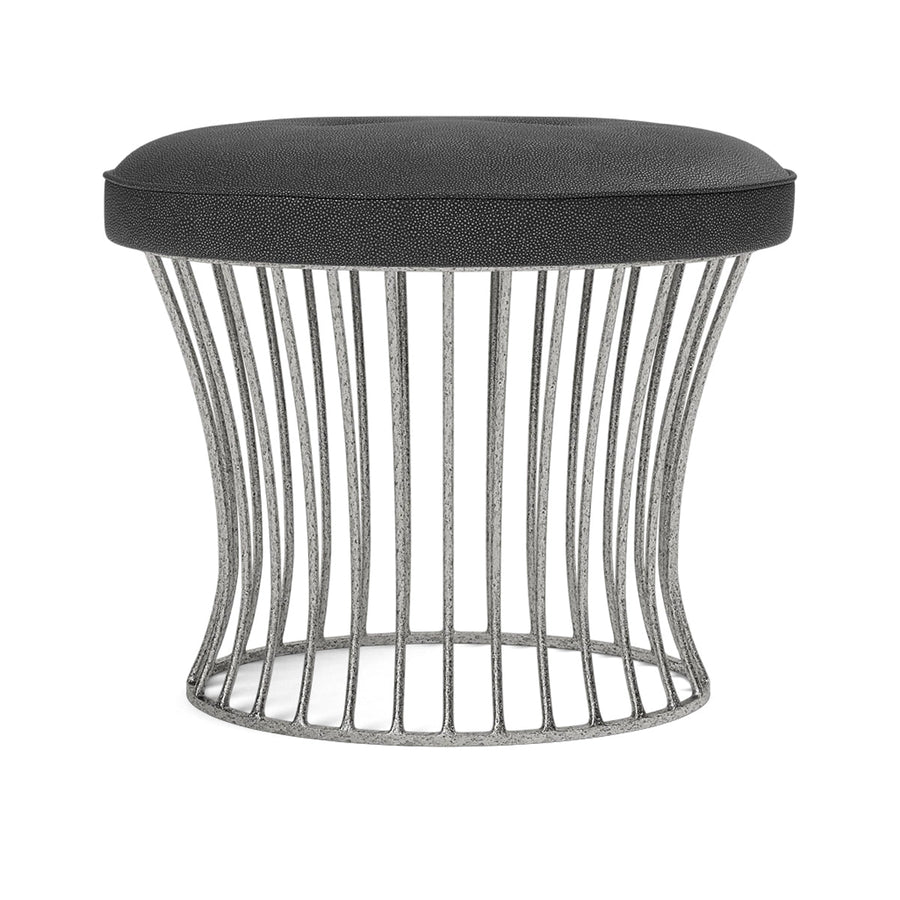 Made Goods Roderic Oval Stool in Bassac Shagreen Leather