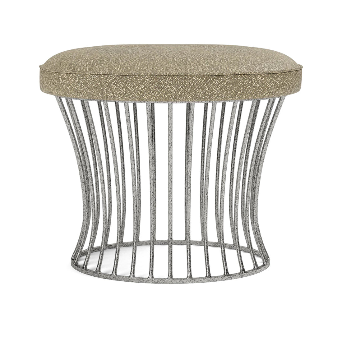 Made Goods Roderic Oval Stool in Bassac Shagreen Leather