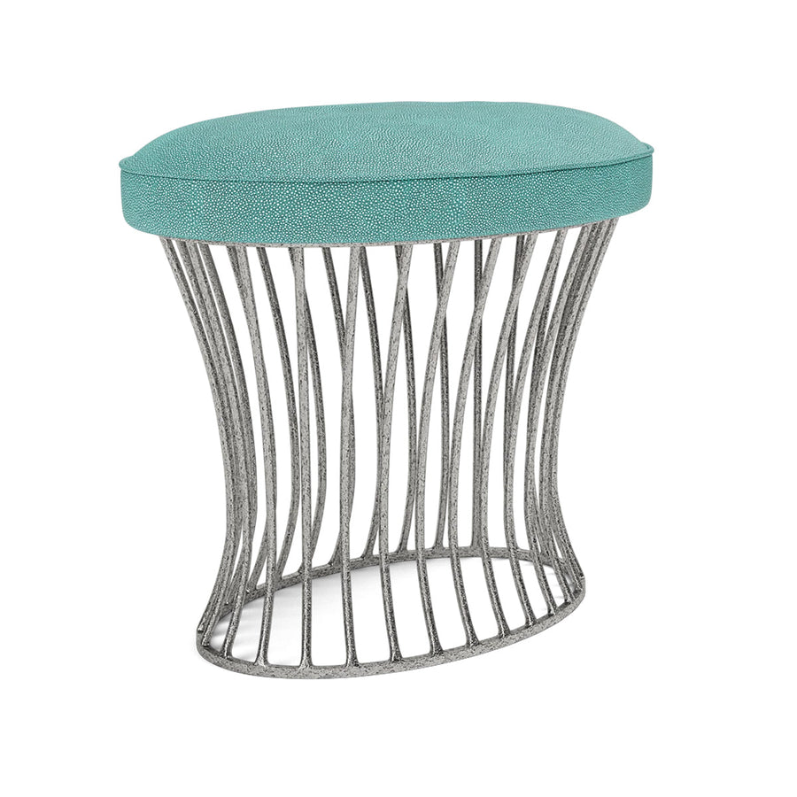 Made Goods Roderic Oval Stool in Bassac Shagreen Leather