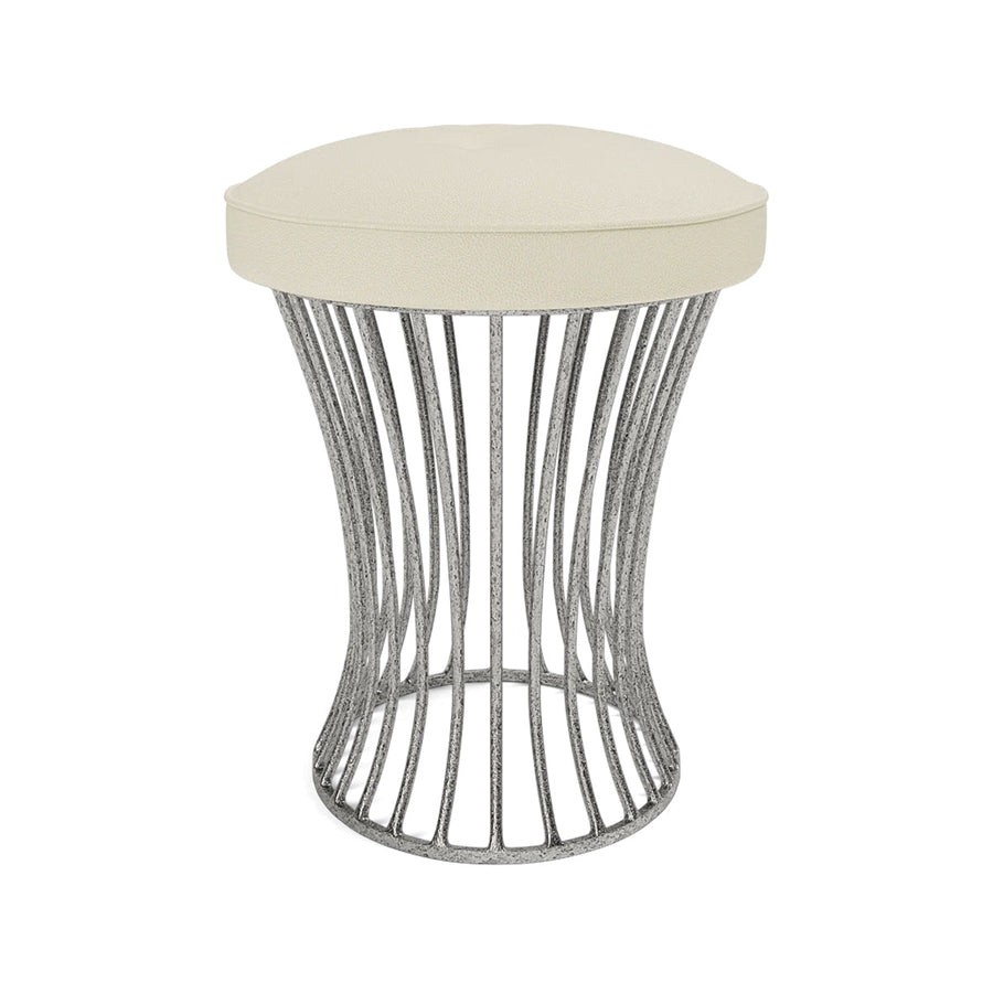 Made Goods Roderic Oval Stool in Bassac Shagreen Leather