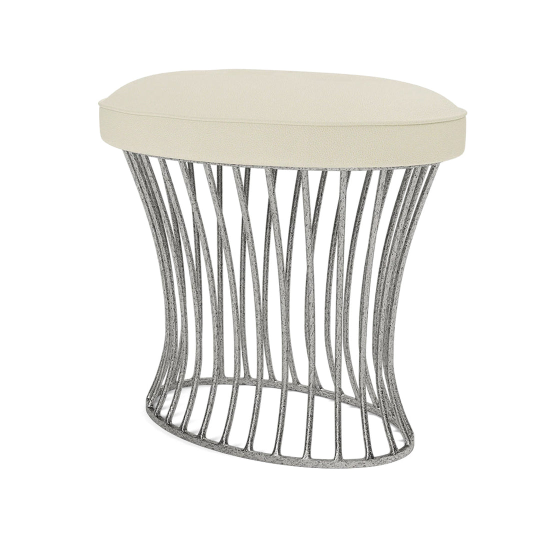 Made Goods Roderic Oval Stool in Bassac Shagreen Leather