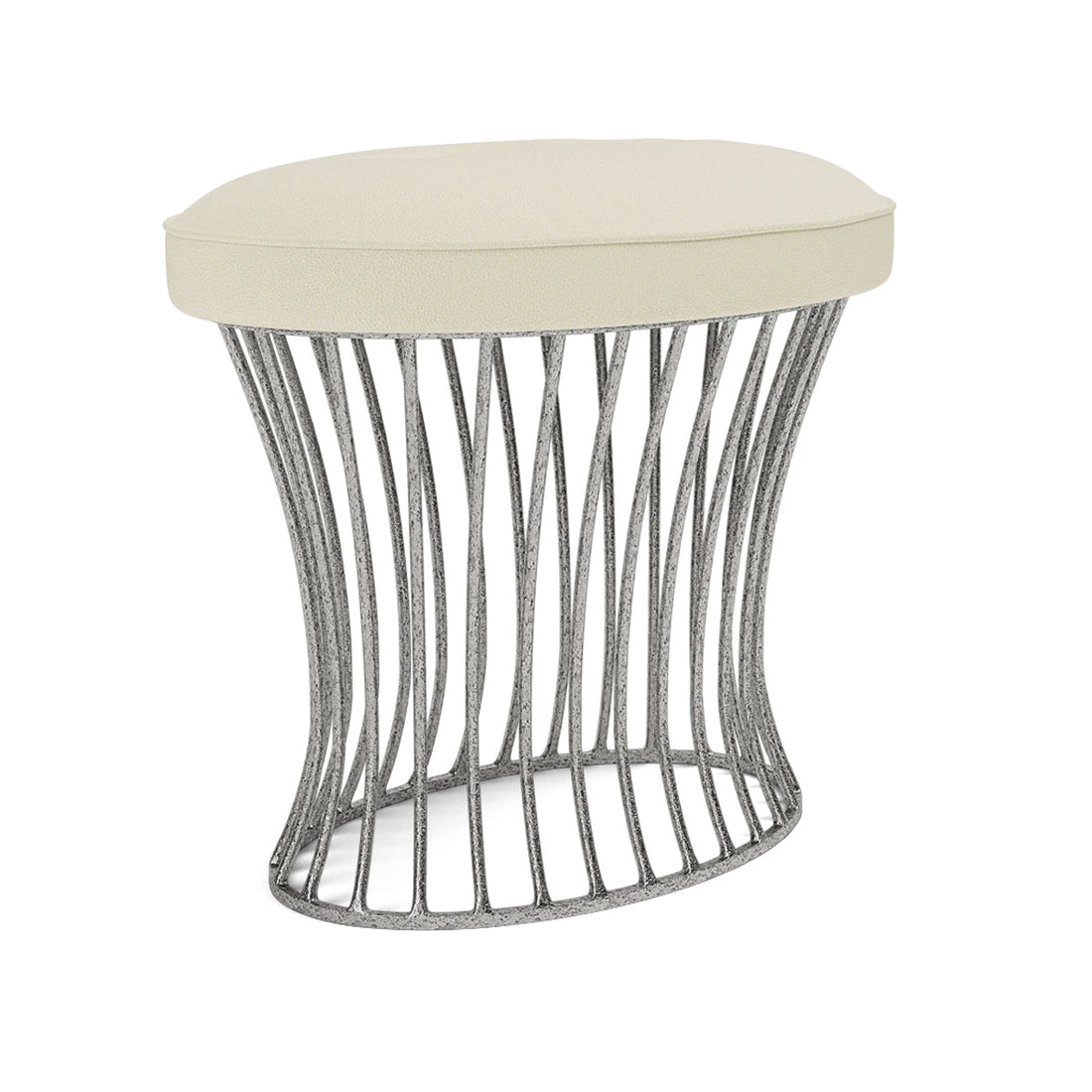 Made Goods Roderic Oval Stool in Bassac Shagreen Leather