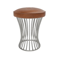 Made Goods Roderic Oval Stool in Colorado Leather