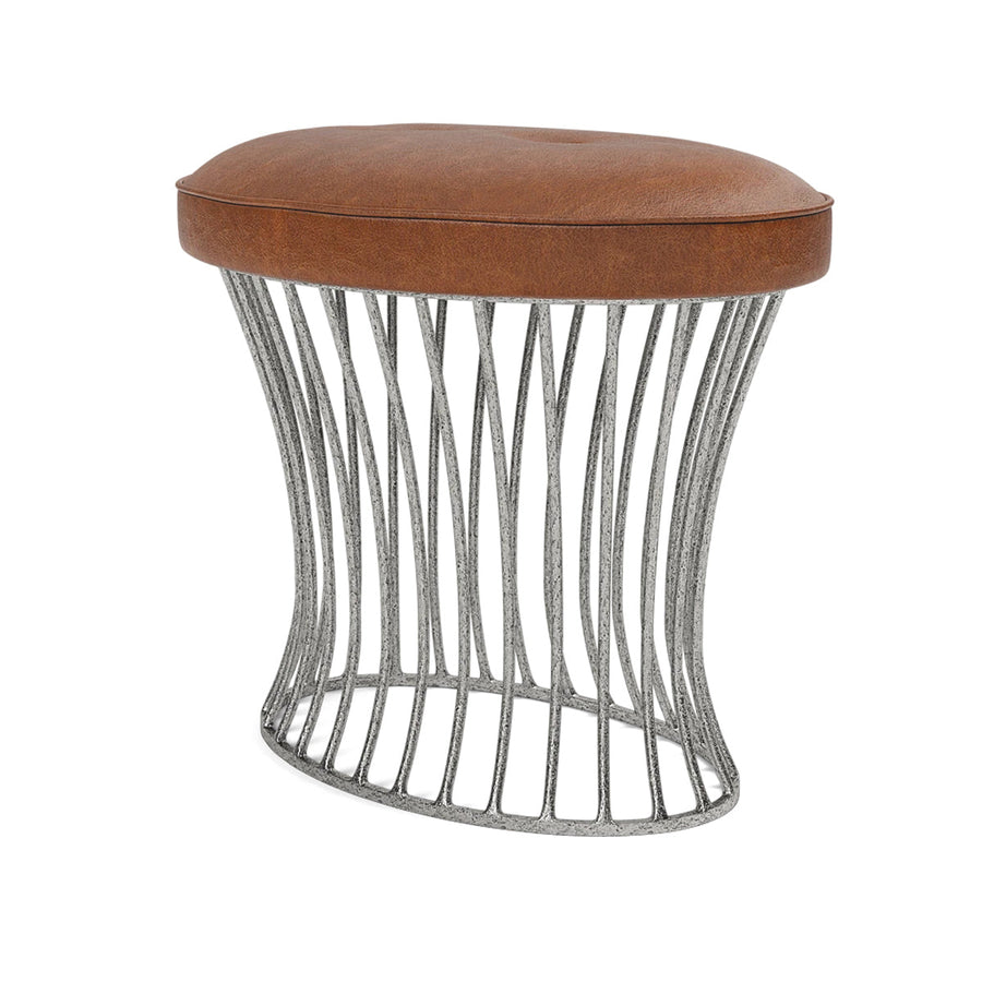 Made Goods Roderic Oval Stool in Colorado Leather