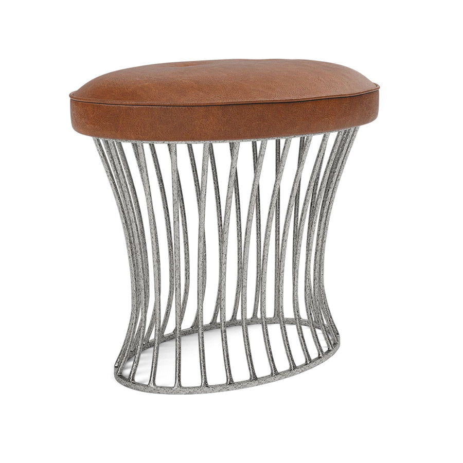 Made Goods Roderic Oval Stool in Colorado Leather