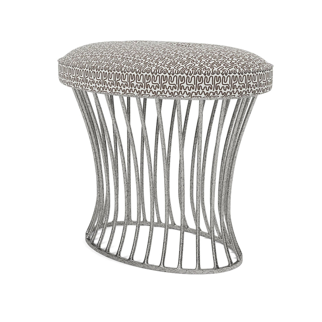 Made Goods Roderic Oval Stool in Mondego Cotton Jute