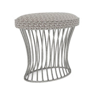 Made Goods Roderic Oval Stool in Mondego Cotton Jute