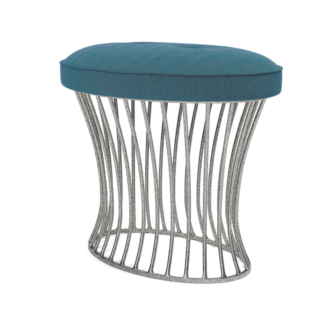 Made Goods Roderic Oval Stool in Pagua Fabric