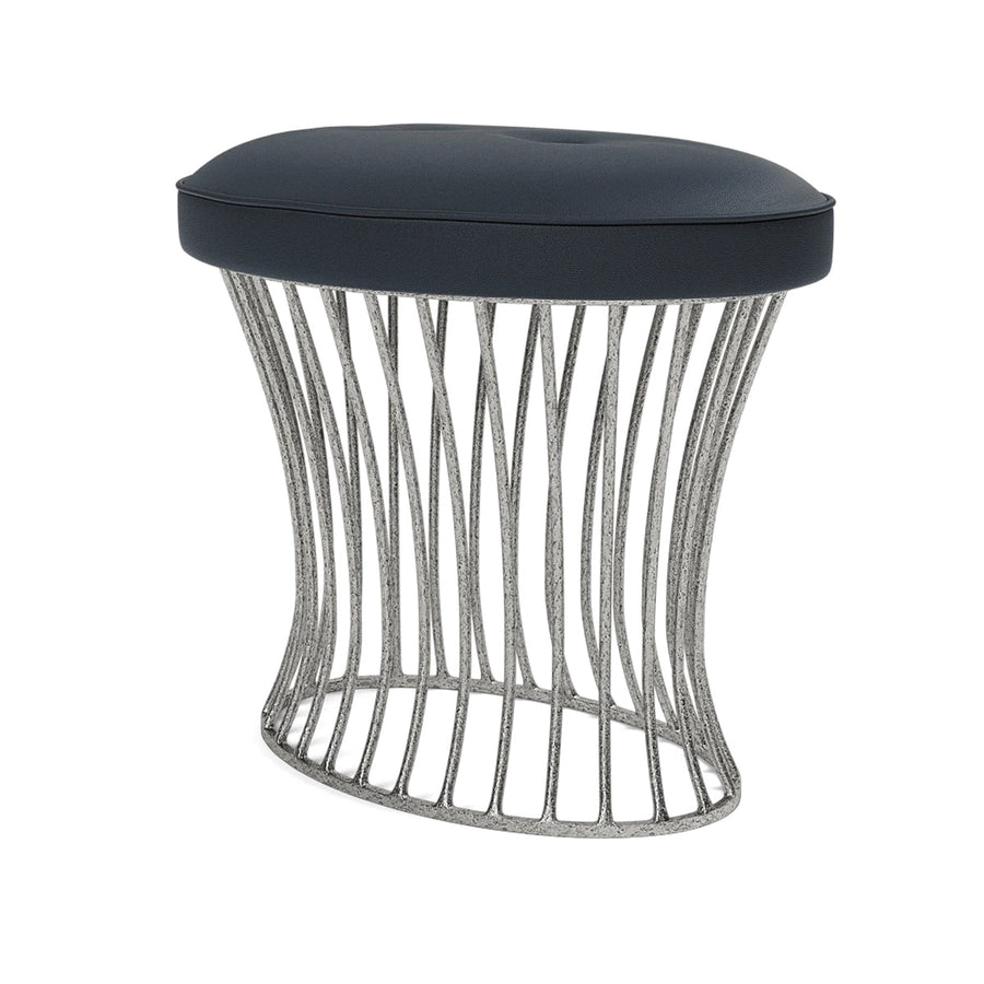 Made Goods Roderic Oval Stool in Rhone Forest Full-Grain Leather