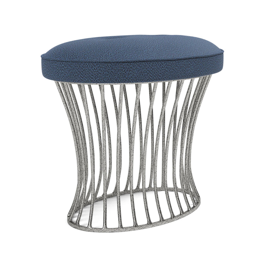 Made Goods Roderic Oval Stool in Weser Fabric