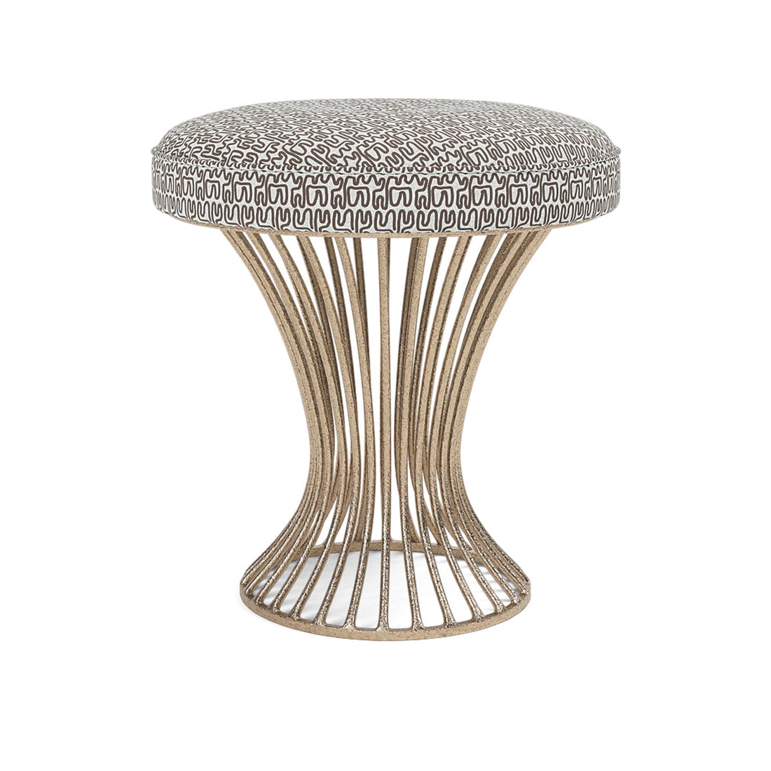 Made Goods Roderic Round Stool in Mondego Cotton Jute