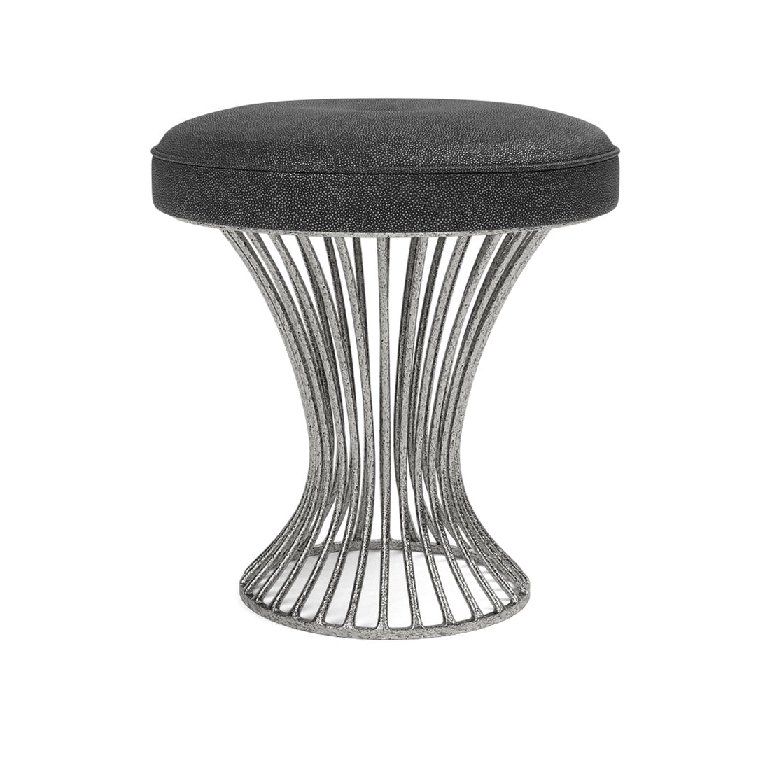 Made Goods Roderic Round Stool in Bassac Shagreen Leather