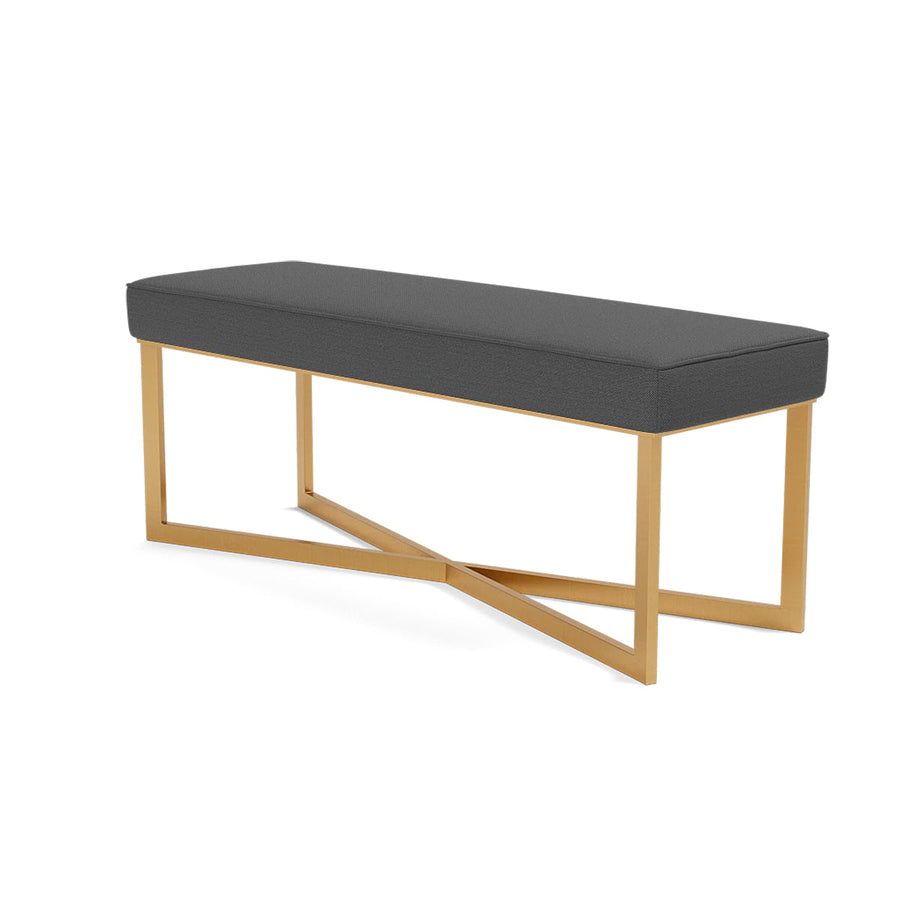 Made Goods Roger Cowhide Double Bench in Alsek Fabric