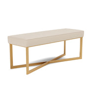 Made Goods Roger Cowhide Double Bench in Alsek Fabric