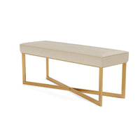 Made Goods Roger Cowhide Double Bench in Arno Fabric