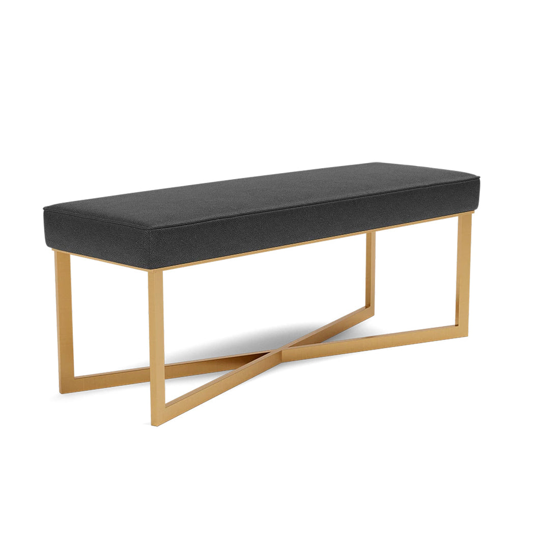 Made Goods Roger Cowhide Double Bench in Bassac Shagreen Leather