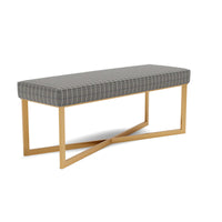 Made Goods Roger Cowhide Double Bench in Clyde Fabric