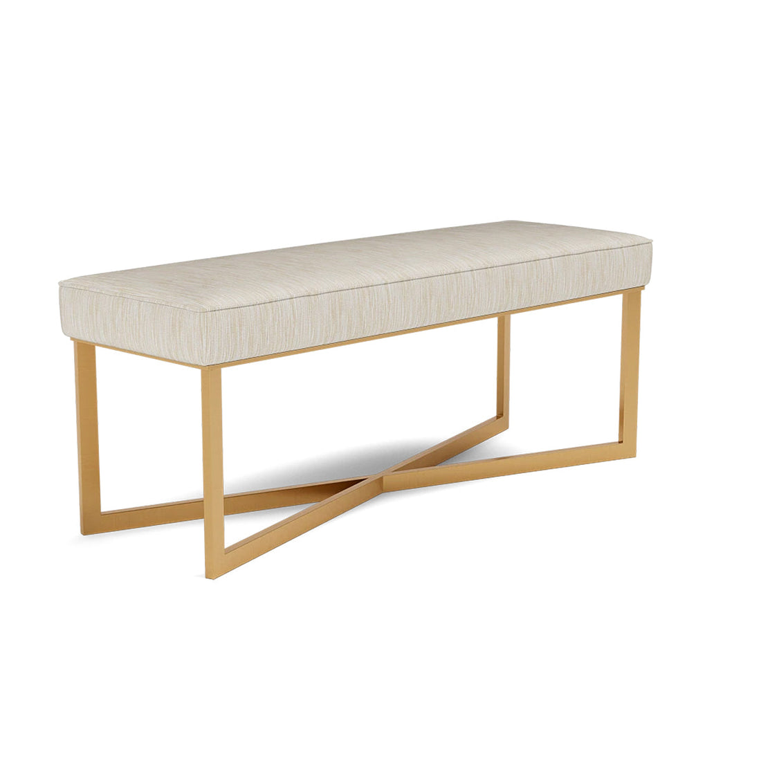 Made Goods Roger Cowhide Double Bench in Danube Mix Fabric