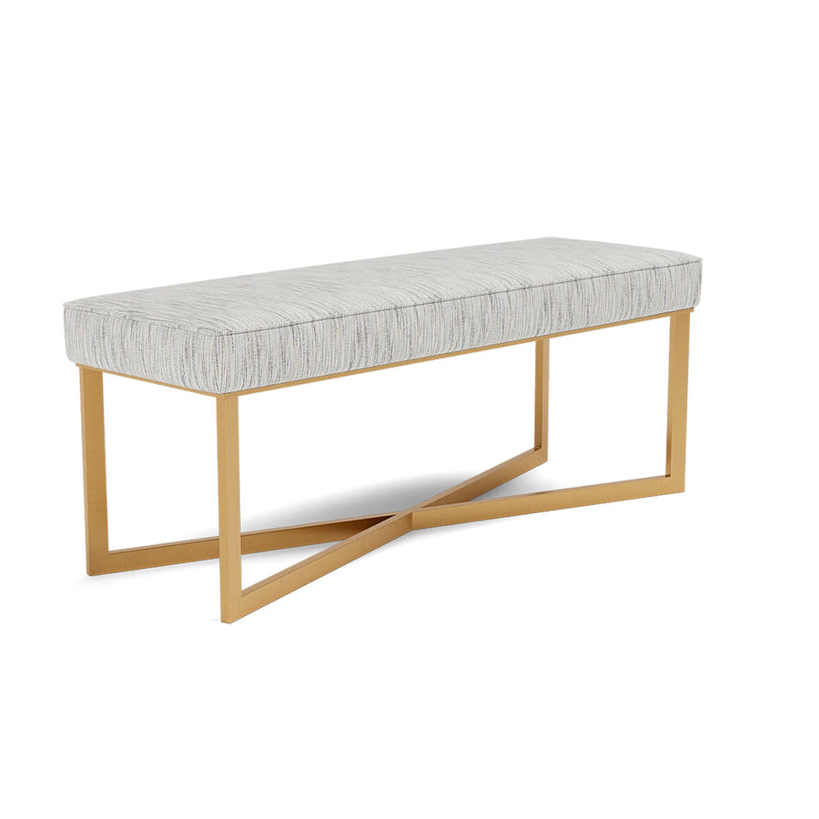 Made Goods Roger Cowhide Double Bench in Danube Mix Fabric