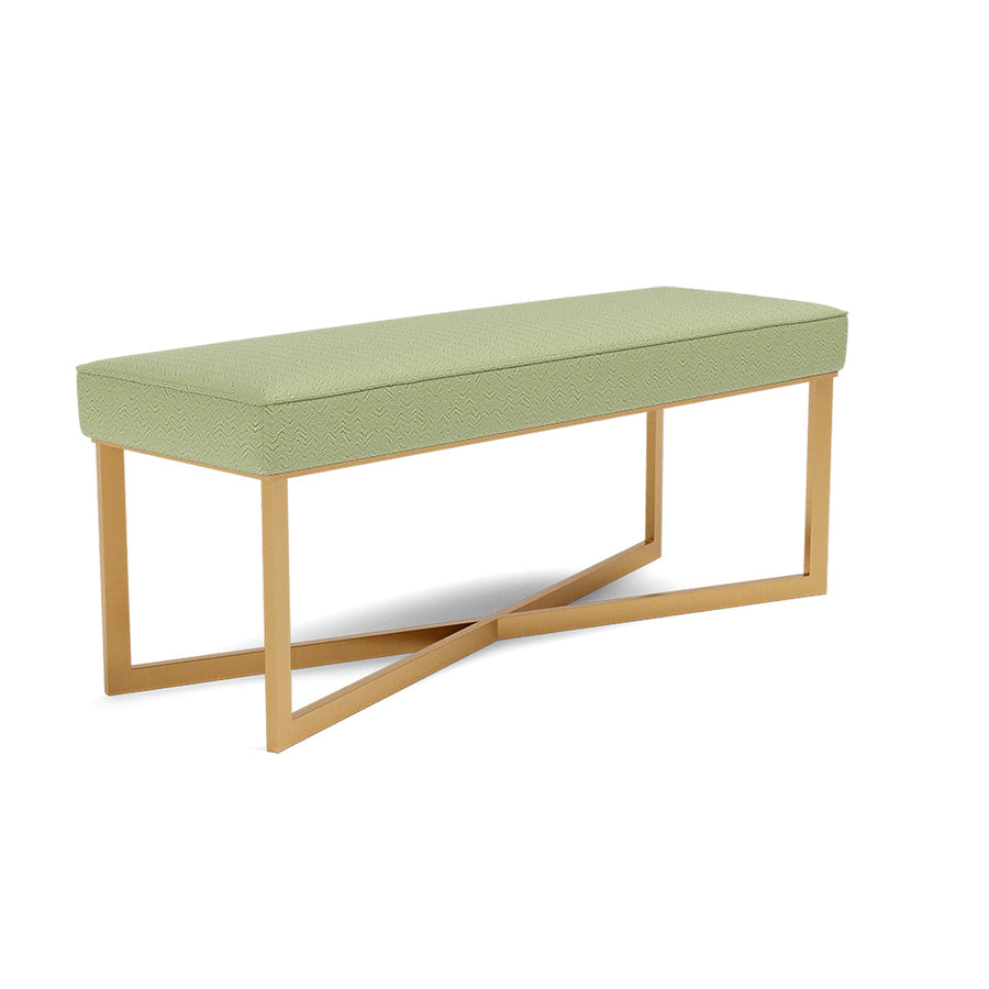 Made Goods Roger Cowhide Double Bench in Ettrick Cotton Jute