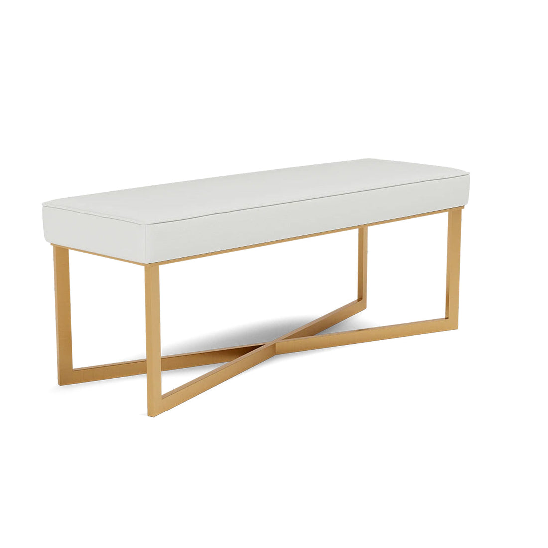 Made Goods Roger Cowhide Double Bench in Garonne Marine Leather