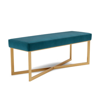 Made Goods Roger Cowhide Double Bench in Liard Cotton Velvet