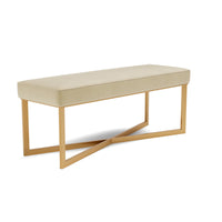 Made Goods Roger Cowhide Double Bench in Liard Cotton Velvet