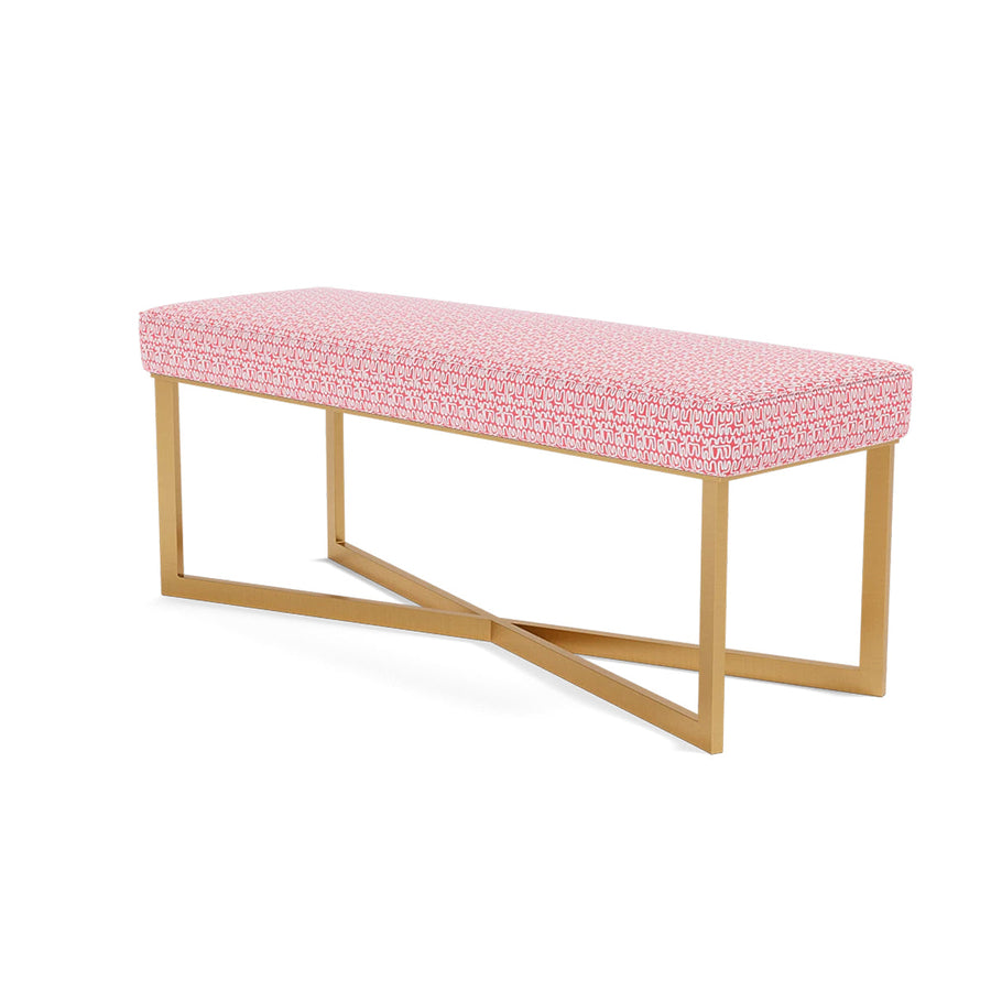 Made Goods Roger Cowhide Double Bench in Mondego Cotton Jute