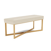 Made Goods Roger Cowhide Double Bench in Nile Fabric