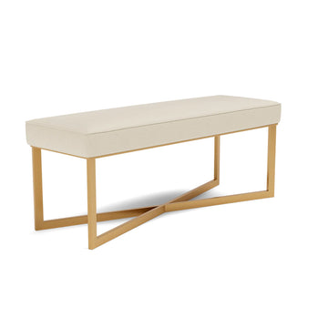 Made Goods Roger Cowhide Double Bench in Nile Fabric