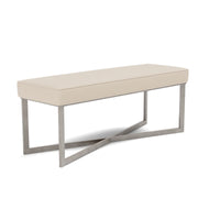 Made Goods Roger Cowhide Double Bench in Alsek Fabric