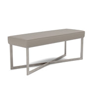 Made Goods Roger Cowhide Double Bench in Alsek Fabric