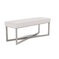 Made Goods Roger Cowhide Double Bench in Alsek Fabric